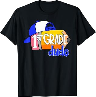 1st Grade Dude Pencil First Day of School for Boys Unisex , , , Long Sleeve Tee