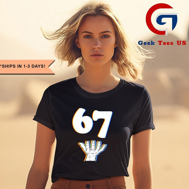 67 hands meme funny shirt Unisex , , , Long Sleeve Tee
