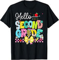 Hello Second Grade Back to School Bow Teachers Students Unisex , , , Long Sleeve Tee
