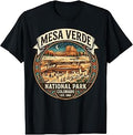 Mesa Verde National Park Colorado Retro Cliff Dwelling Badge Unisex , , , Long Sleeve Tee