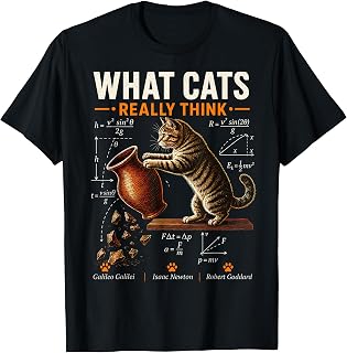 What Cats Really Think Funny Physics Cat Science Unisex , , , Long Sleeve Tee