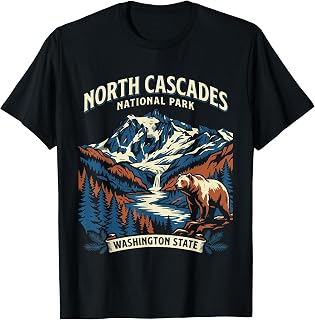 North Cascades National Park Washington Vintage Design Unisex , , , Long Sleeve Tee