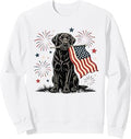 Labrador Retriever Holding America USA Flag Fourth July Unisex , , , Long Sleeve Tee