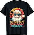 Christmas in July Suns Out Buns Out Vintage Beach Santa Unisex , , , Long Sleeve Tee