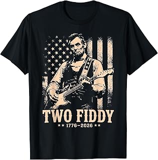 Retro Two Fiddy Funny 250 Anniversary Lincoln Playing Guitar Unisex , , , Long Sleeve Tee