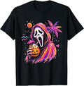 Vintage Summerween Ghost Summer 90s Tropical Halloween Funny Unisex , , , Long Sleeve Tee