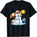 Funny Melting Snowman Summer Beach Holiday Unisex , , , Long Sleeve Tee