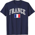 France Flag Vintage Unisex , , , Long Sleeve Tee