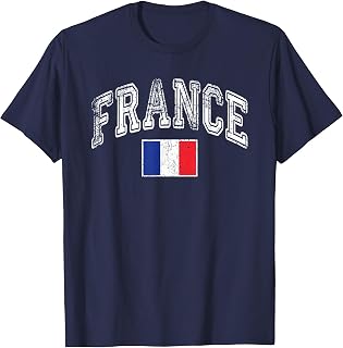 France Flag Vintage Unisex , , , Long Sleeve Tee