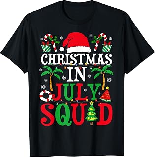 Christmas in July Squad Family Group Matching Beach Summer Unisex , , , Long Sleeve Tee