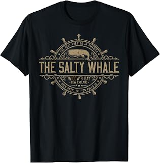 Funny The Salty Whale Vintage Nautical Harbor Widow's Bay Unisex , , , Long Sleeve Tee