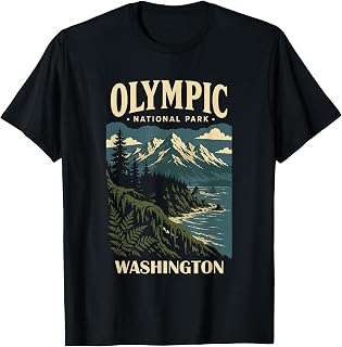 Olympic National Park Washington Vintage Design Unisex , , , Long Sleeve Tee