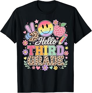 Hello 3rd Grade Boy Girls Teacher Third Grade Back to School Unisex , , , Long Sleeve Tee