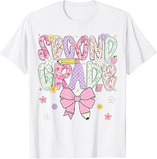 Second 2nd Grade Teachers Girls Back to School Pencil Bow Unisex , , , Long Sleeve Tee