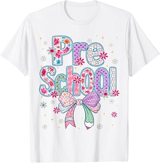Preschool Coquette Pencil Floral First Day Teacher Girl Unisex , , , Long Sleeve Tee