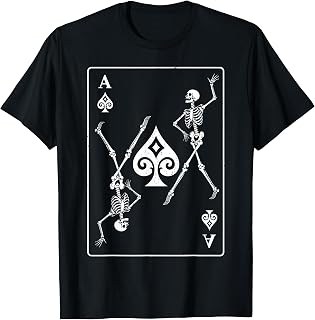 Skeleton Ace of Spades Playing Card Poker Gambler Gothic Unisex , , , Long Sleeve Tee