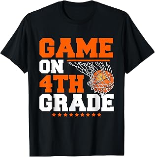 Funny Game On 4th Grade Basketball Player Back to School Kid Unisex , , , Long Sleeve Tee