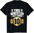 Kids Funny Wrestling 10th Birthday This Wrestler Just Turned Boys Unisex , , , Long Sleeve Tee
