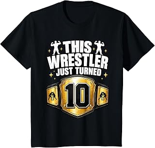 Kids Funny Wrestling 10th Birthday This Wrestler Just Turned Boys Unisex , , , Long Sleeve Tee