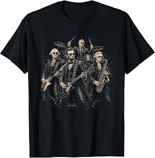 Vintage Founding Fathers Rock Band Presidents Playing Music Unisex , , , Long Sleeve Tee