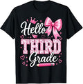 Hello 3rd Grade Girls Teacher Coquette Bow Back to School Unisex , , , Long Sleeve Tee