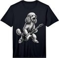 Funny Poodle Dog Playing Guitar Performance Unisex , , , Long Sleeve Tee