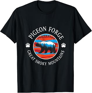 Pigeon Forge Tennessee Bear and Forest Vintage Outdoors Unisex , , , Long Sleeve Tee