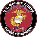 U.S.M.C. MOS 1371 Combat Engineer Decal 5.5" - Red Unisex , , , Long Sleeve Tee