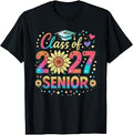 Retro Class of 2027 Senior Graduate High School College Grad Unisex , , , Long Sleeve Tee
