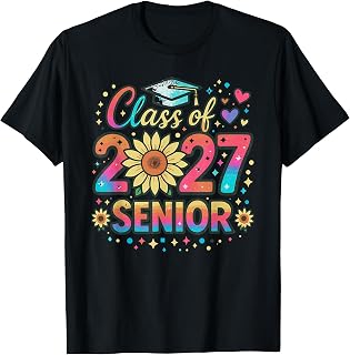 Retro Class of 2027 Senior Graduate High School College Grad Unisex , , , Long Sleeve Tee