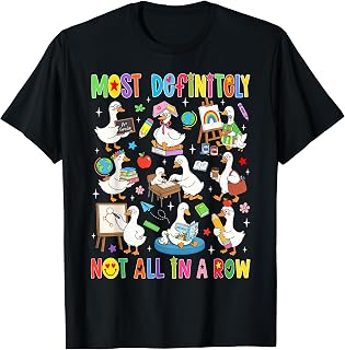 Most Definitely Not All in A Row Silly Goose Back to School Unisex , , , Long Sleeve Tee