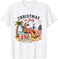 Christmas in July 250 Years 4th of July Beach Santa 2026 Unisex , , , Long Sleeve Tee