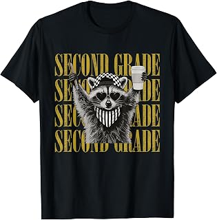 Funny Second Grade Teacher Feral Raccoon Back to School Unisex , , , Long Sleeve Tee
