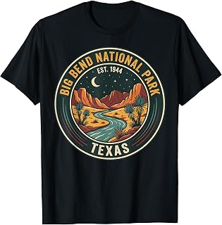 Big Bend National Park Texas Vintage Night Yucca Desert Badg Unisex , , , Long Sleeve Tee