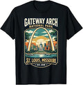 Gateway Arch National Park St Louis Missouri Vintage Badge Unisex , , , Long Sleeve Tee