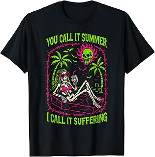 You Call It Summer I Call It Suffering Coffin Skeleton Art Unisex , , , Long Sleeve Tee