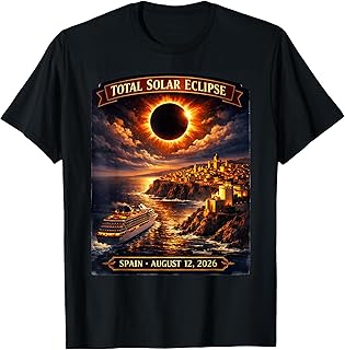 Total Solar Eclipse 2026 Spain Scenic Cruise Ship Family Unisex , , , Long Sleeve Tee