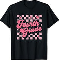Fourth Grade Checkered Retro 4th Grade Teacher Kids Girl Unisex , , , Long Sleeve Tee