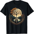 Acoustic Guitar Tree By The Lake Autumn Moon Unisex , , , Long Sleeve Tee
