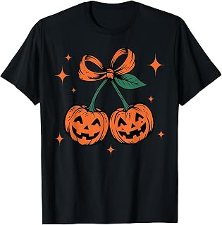 Autumn Pumpkin Cherries Fall Halloween Pumpkin Coquette Unisex , , , Long Sleeve Tee