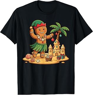 Christmas in July Gingerbread Man Tropical Beach Unisex , , , Long Sleeve Tee