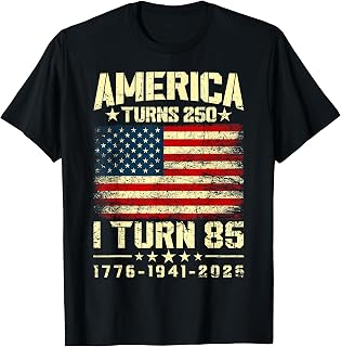 America Turns 250 I Turn 85 250th Anniversary 85th Birthday Unisex , , , Long Sleeve Tee