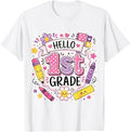 First Grade Girls Back to School Cute First Day Student Unisex , , , Long Sleeve Tee