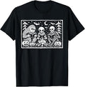 Funny Bigfoot Alien Skeleton Reading Books Halloween Camping Unisex , , , Long Sleeve Tee