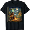 Bigfoot and Alien UFO Campfire Sasquatch Funny Camping Unisex , , , Long Sleeve Tee