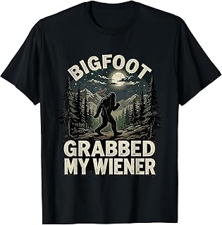 Bigfoot Grabbed My Wiener Funny Camping Grilling Sasquatch Unisex , , , Long Sleeve Tee