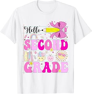 Hello Second Grade Pencil Bow Back to School 2nd Grade Girl Unisex , , , Long Sleeve Tee