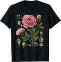 Peony Anatomy Botanical Illustration Women Flower Peony Unisex , , , Long Sleeve Tee