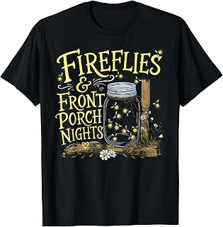 Fireflies and Front Porch Nights Summer Mason Jar Design Unisex , , , Long Sleeve Tee