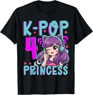 K-Pop Princess Age 4 Years Old Birthday Kid Unisex , , , Long Sleeve Tee
